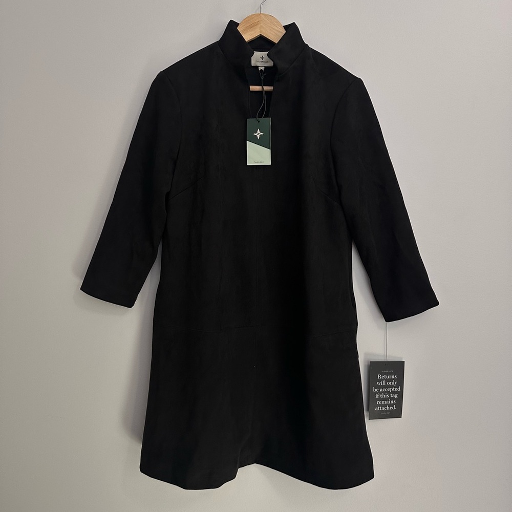 Tuckernuck Elegant Black Clifton Long Sleeve Suede Dress - Picture 4 of 7